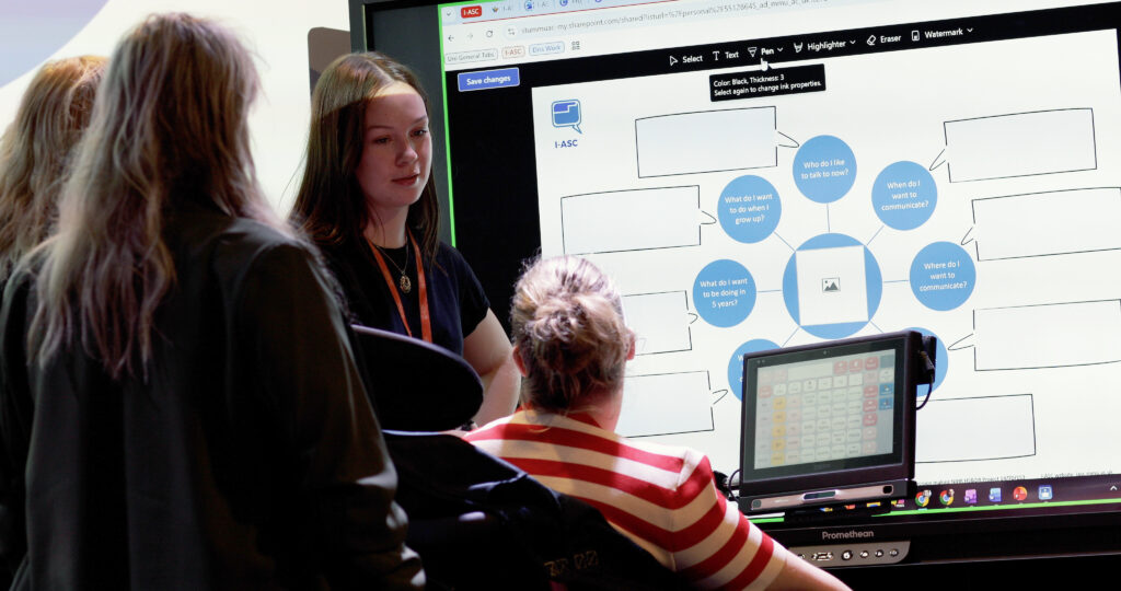 An AAC user looks at the 'About Me' ASC for AAC resource with project member